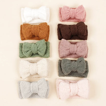 Bandeau Bébé Spécial Hiver en Pilou - Gros Nœud -  Coloris Divers