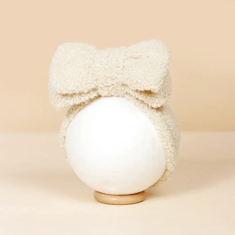 Bandeau Bébé Spécial Hiver en Pilou - Gros Nœud -  Coloris Divers