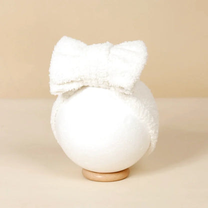 Bandeau Bébé Spécial Hiver en Pilou - Gros Nœud -  Coloris Divers