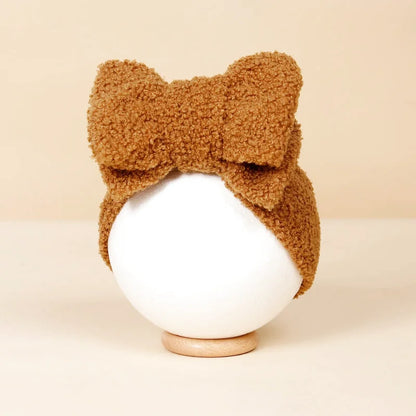 Bandeau Bébé Spécial Hiver en Pilou - Gros Nœud -  Coloris Divers