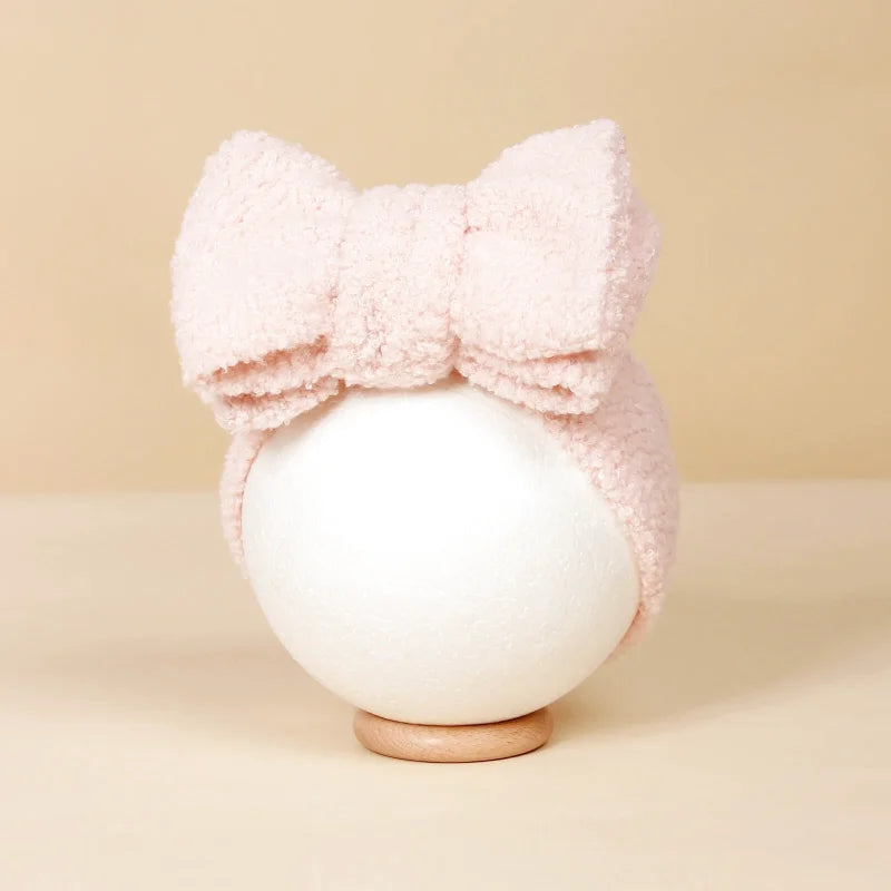 Bandeau Bébé Spécial Hiver en Pilou - Gros Nœud -  Coloris Divers