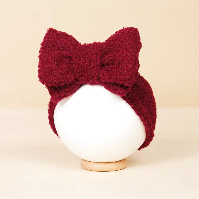 Bandeau Bébé Spécial Hiver en Pilou - Gros Nœud -  Coloris Divers