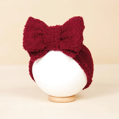 Bandeau Bébé Spécial Hiver en Pilou - Gros Nœud -  Coloris Divers