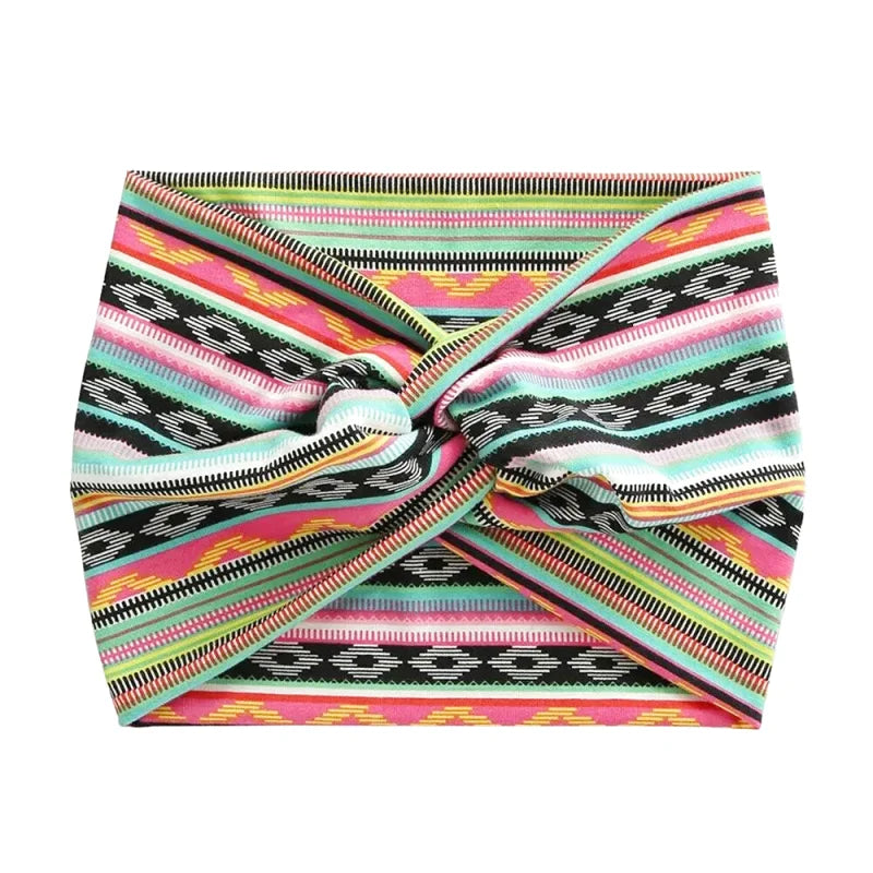 Bandeau Cheveux Extra-Large Effet Twisté - Motifs divers