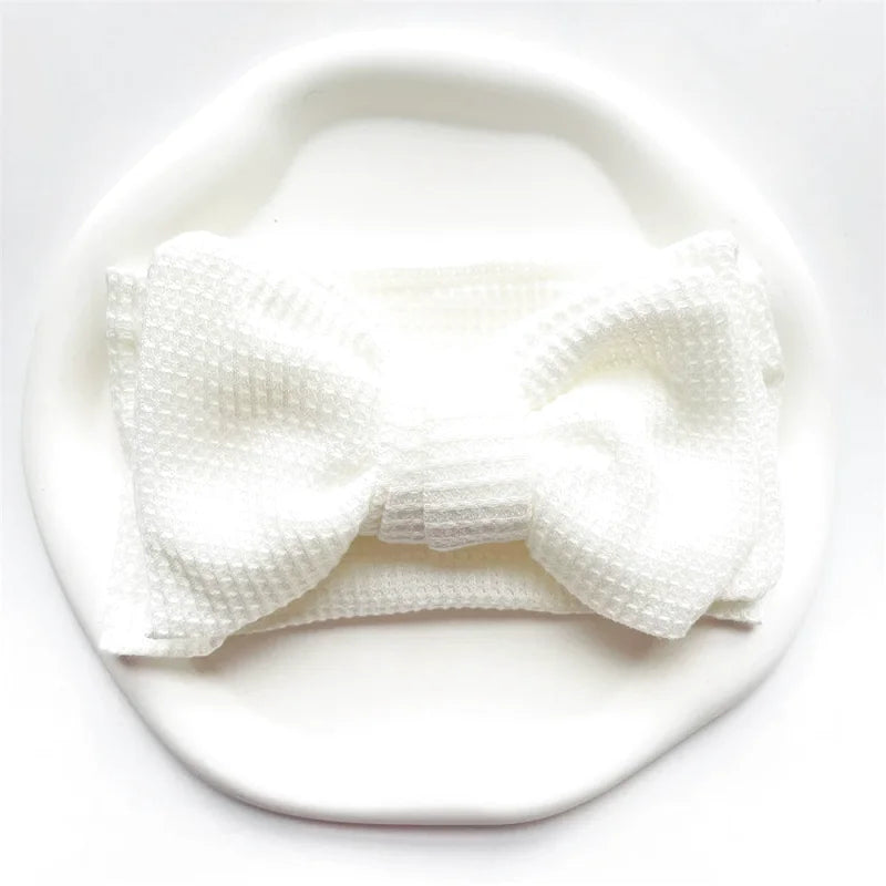 Bandeau Mignon Bébé Gros Noeud Coton et Tricot
