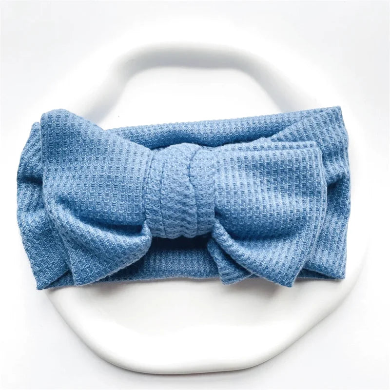 Bandeau Mignon Bébé Gros Noeud Coton et Tricot