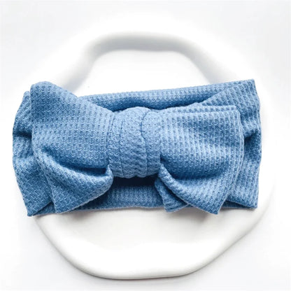 Bandeau Mignon Bébé Gros Noeud Coton et Tricot