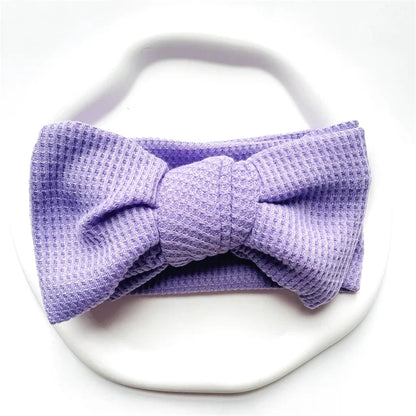 Bandeau Mignon Bébé Gros Noeud Coton et Tricot