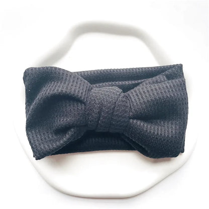 Bandeau Mignon Bébé Gros Noeud Coton et Tricot