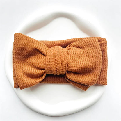 Bandeau Mignon Bébé Gros Noeud Coton et Tricot