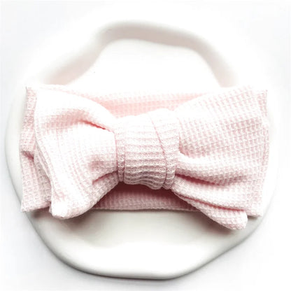 Bandeau Mignon Bébé Gros Noeud Coton et Tricot