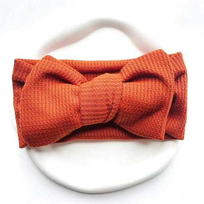 Bandeau Mignon Bébé Gros Noeud Coton et Tricot