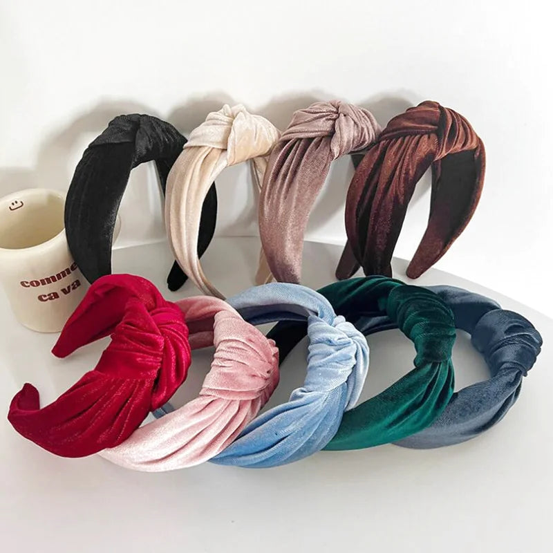 Bandeau - Serre-tête en Velours avec Nœud - Coloris Divers