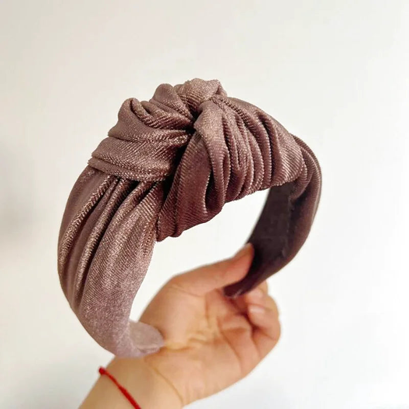 Bandeau - Serre-tête en Velours avec Nœud - Coloris Divers