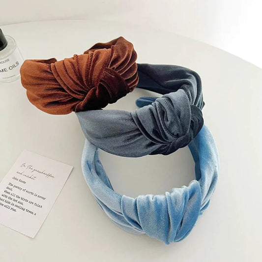 Bandeau - Serre-tête en Velours avec Nœud - Coloris Divers