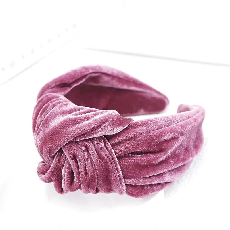 Bandeau - Serre-tête Gros nœud en velours - Effet rétro - Divers Coloris