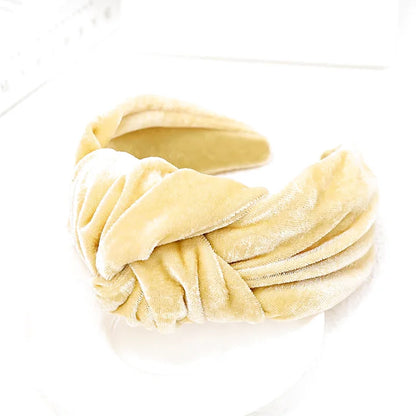 Bandeau - Serre-tête Gros nœud en velours - Effet rétro - Divers Coloris