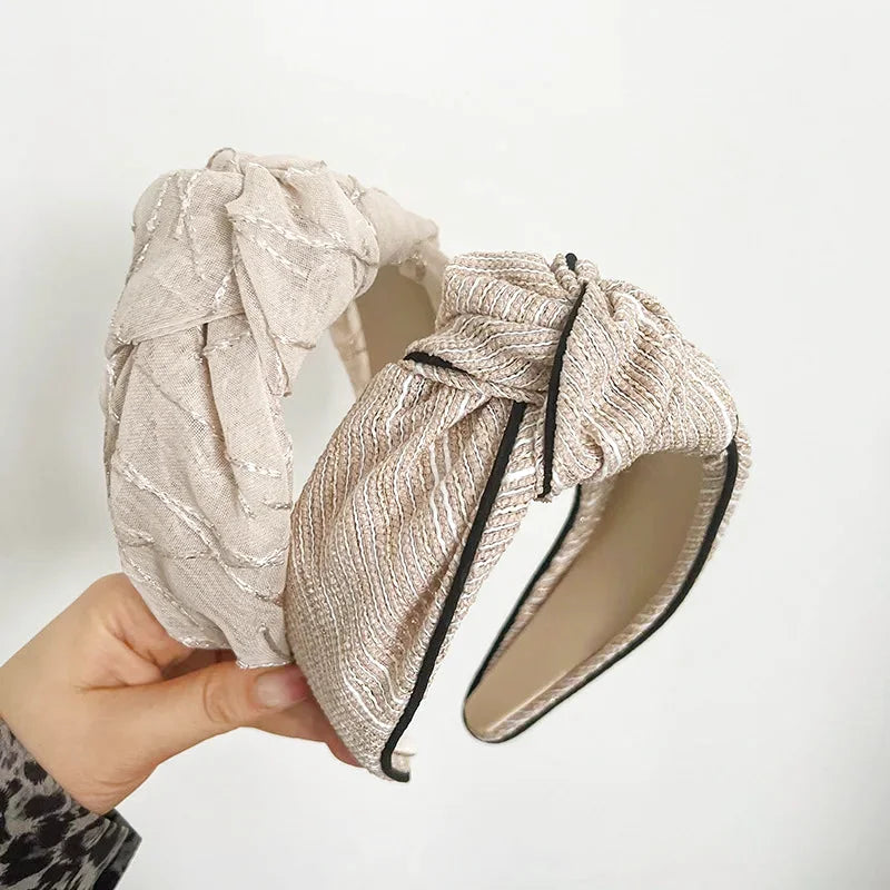 Bandeau - Serre-tête Gros nœud texturé - Style Vintage