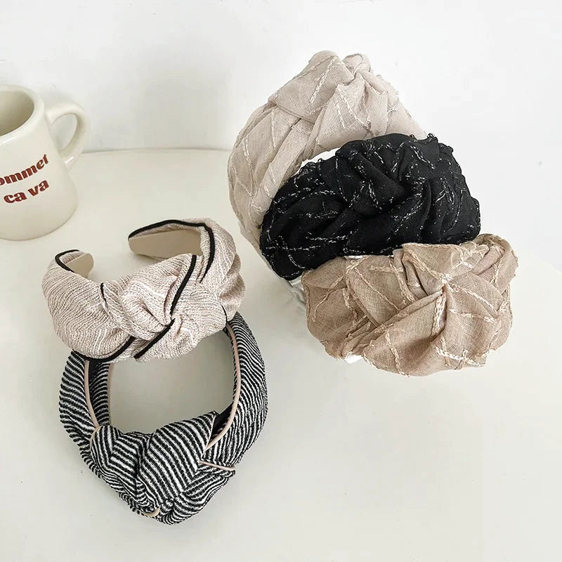 Bandeau - Serre-tête Gros nœud texturé - Style Vintage