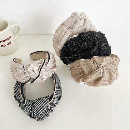 Bandeau - Serre-tête Gros nœud texturé - Style Vintage