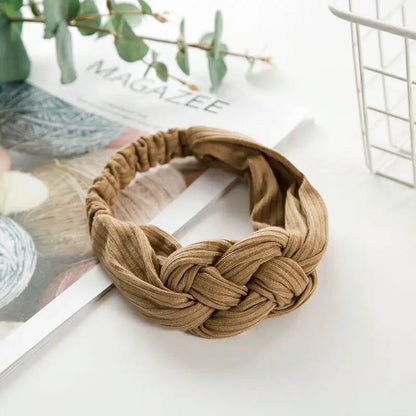 Bandeau Tresse en Coton - Retro - Coloris Unis