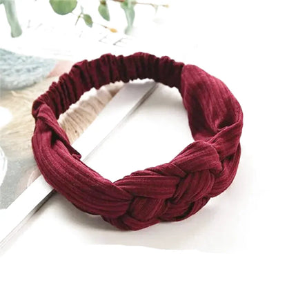 Bandeau Tresse en Coton - Retro - Coloris Unis