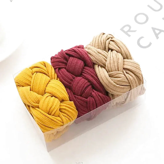 Bandeau Tresse en Coton - Retro - Coloris Unis