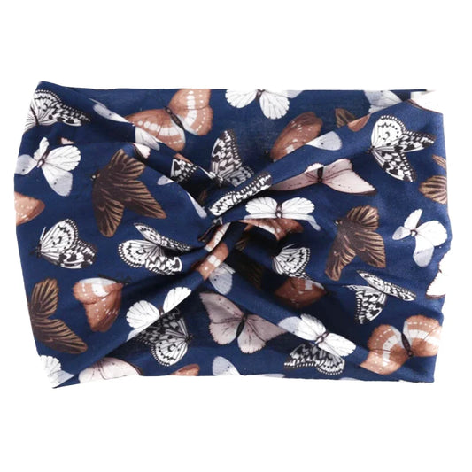 Gros Bandeau Croisé - Motif Papillons