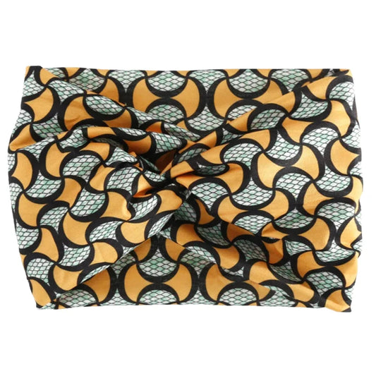 Gros Bandeau Croisé - Motif Wax