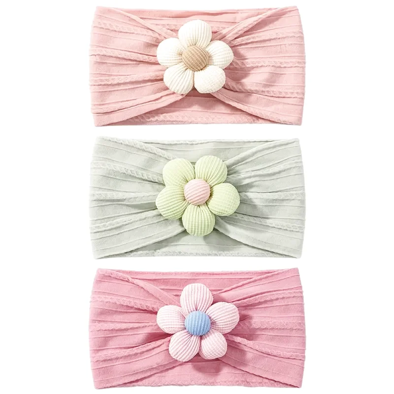 Lot de 3 Bandeaux Bébé avec Fleurs