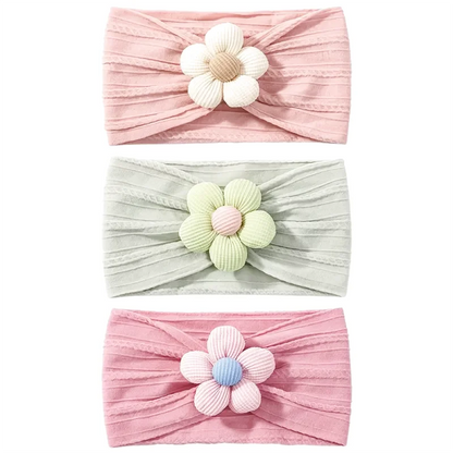 Lot de 3 Bandeaux Bébé avec Fleurs
