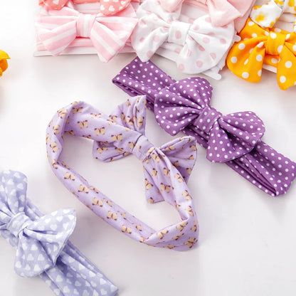 Lot de 3 Bandeaux Bébé Petit Nœud Mignon Imprimés Variés