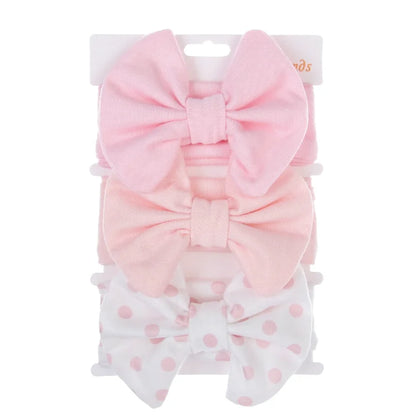 Lot de 3 Bandeaux Bébé Petit Nœud Mignon Imprimés Variés