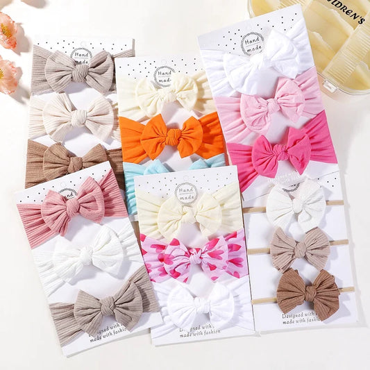 Lot de 3 Bandeaux Bébé Petit Nœud Mignon