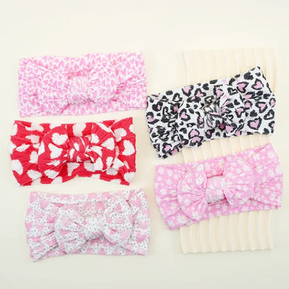 Lot de 5 Bandeaux Bébé Avec Nœud Mignon en Nylon - Divers Coloris