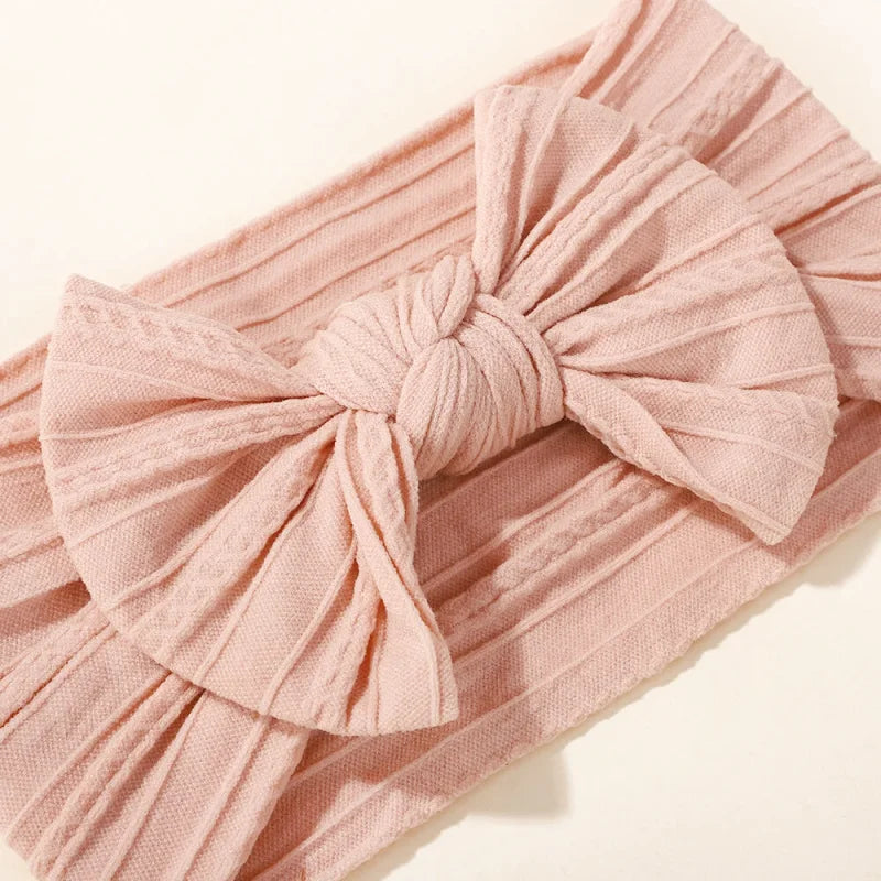 Lot de 5 Bandeaux Bébé Nœud en Nylon - Couleurs Pastel